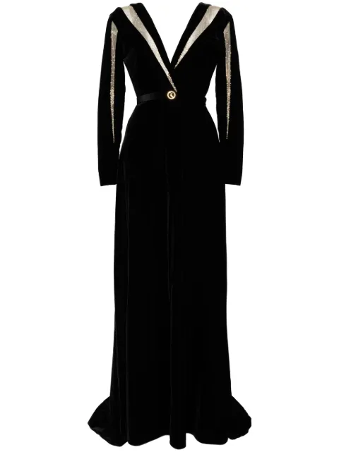 Saiid Kobeisy velvet long dress Black RTWFW2436