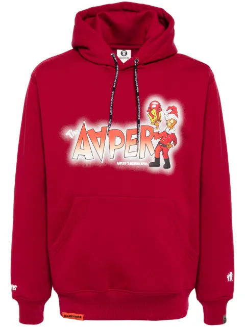 AAPE BY *A BATHING APE® graphic-print hoodie Red ASWC318XXN