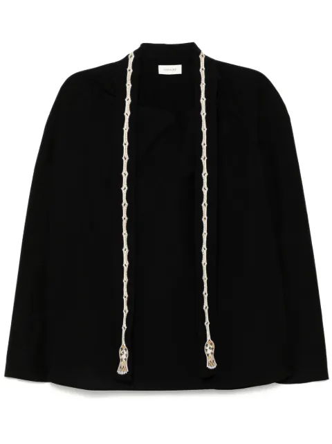 LEMAIRE embroidered ascot blouse Black TO1307LF1067