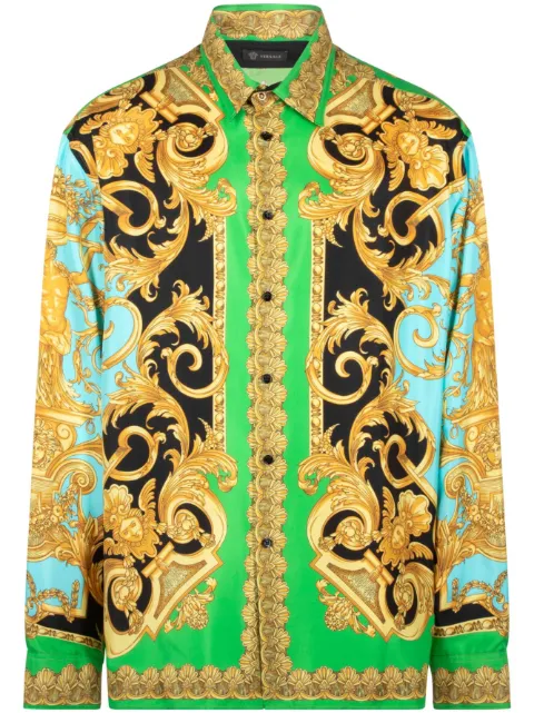 Versace Barocco-print shirt Green A84050A231424