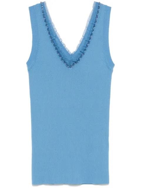 P.A.R.O.S.H. ribbed tank top Blue CIPRIA25D540842R