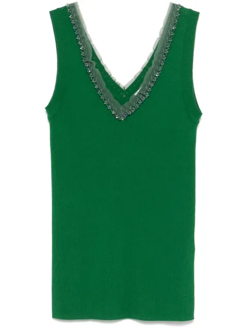 P.A.R.O.S.H. bead-embellished tank top Green D540842RCIPRIA25
