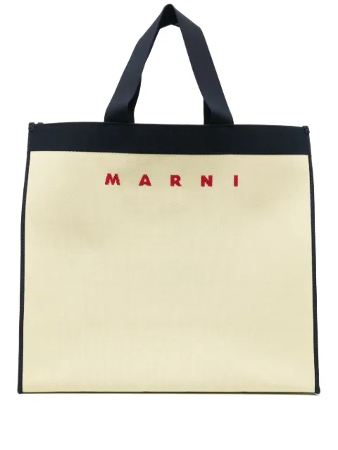 Marni Jacquard tote bag Yellow SHMQ1134A0P4745