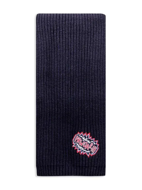 Anya Hindmarch logo-patch scarf Blue 173872