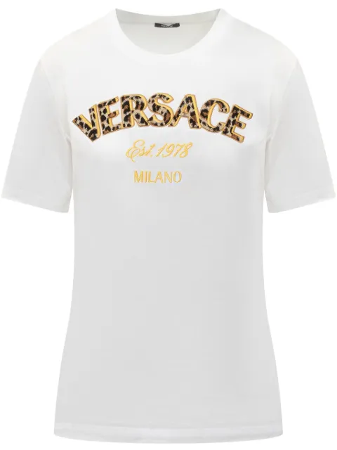 Versace logo-embroidered T-shirt White 10174831A12526