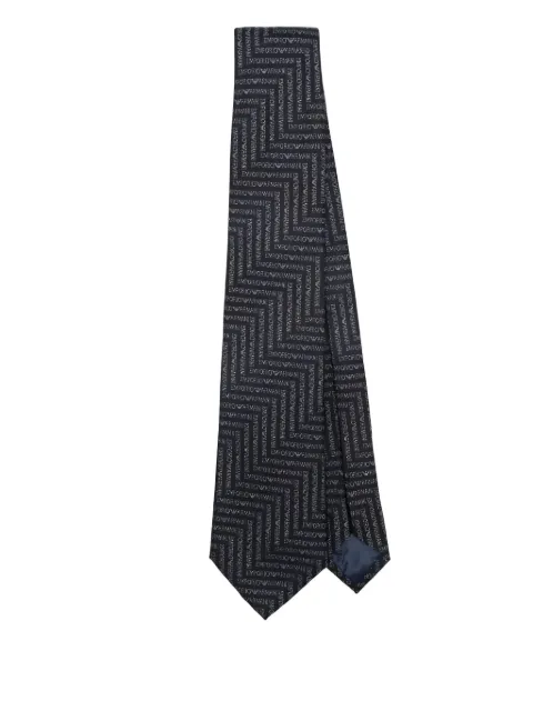 Emporio Armani geometric-pattern tie Blue 3400753R604