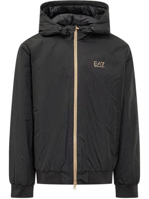 Ea7 Emporio Armani logo-print zip-up jacket Black 8NPB21PNFZZ
