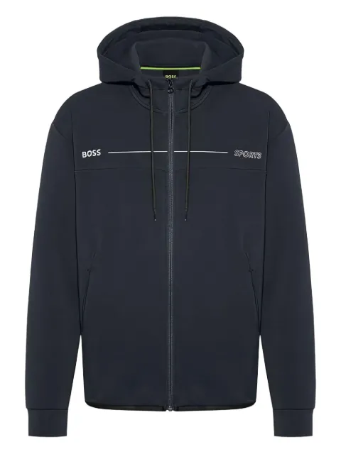 BOSS logo-print hoodie Blue 50519551