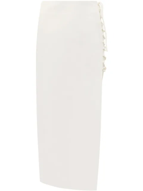 De La Vali side lace-up midi skirt White DS937