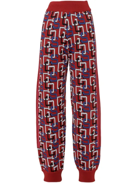 GCDS logo-intarsia track pants Red FW21W030031