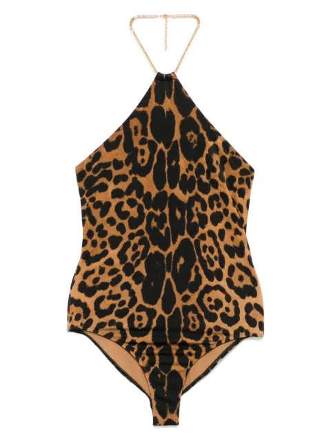 TOM FORD leopard-print swimsuit Brown SWJ046JEP035