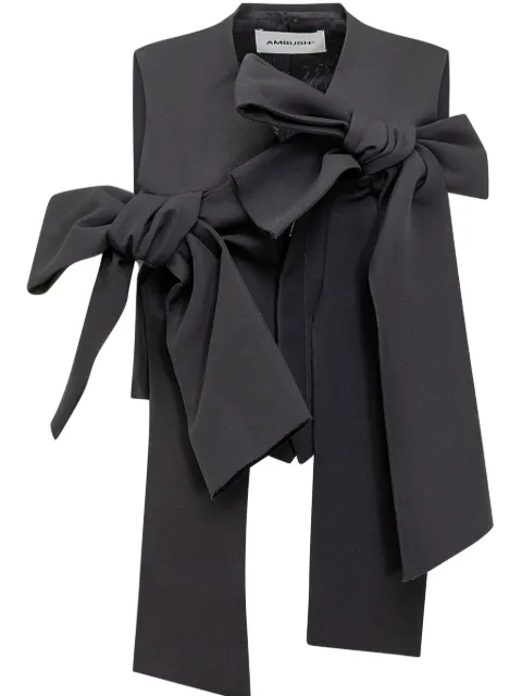 AMBUSH bow-embrllished gilet Blue BWEX002F24FAB001