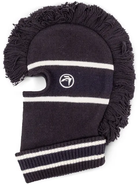 AMBUSH fringed balaclava Grey BWLC001F24KNI001
