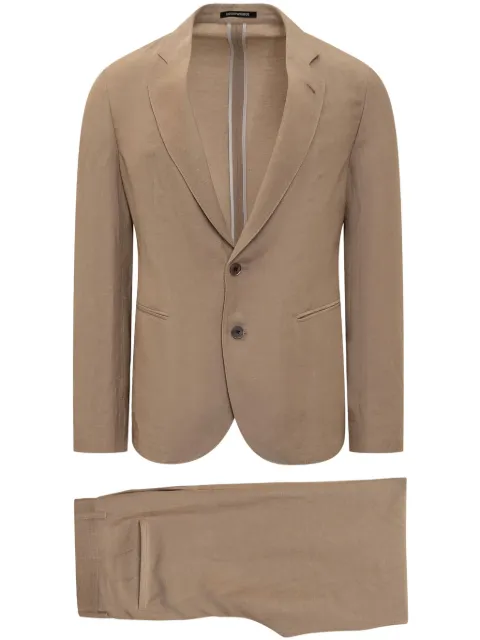 Emporio Armani single-breasted suit Brown E31V37F1512
