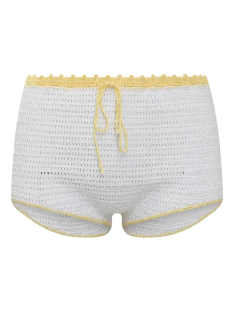 MIXIK crochet-knit shorts White OSCARX21SS1215SHORT