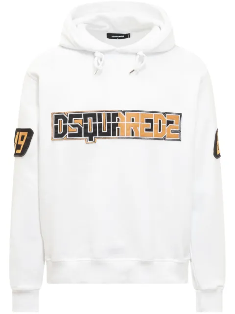 DSQUARED2 logo-appliqué hoodie White S71GU0599S25516