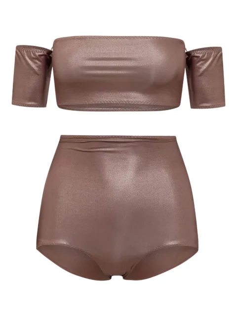 ALESSANDRO VIGILANTE Shiny bikini set Brown SW08PL