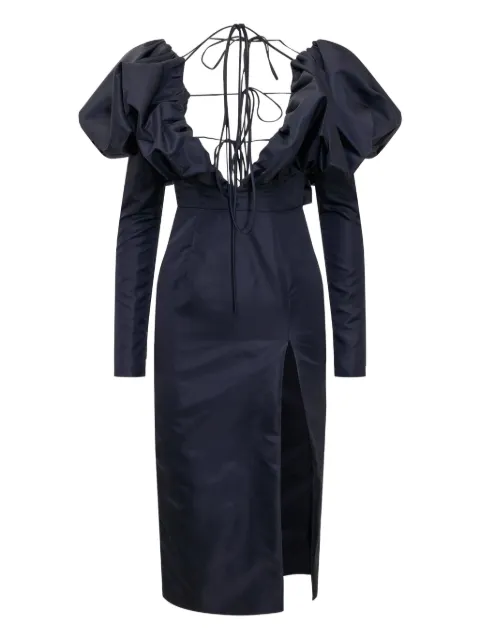 LaQuan Smith puff midi dress Blue LSS22D002