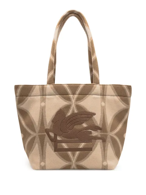 ETRO logo-embroidered tote bag Neutrals P1P0487152