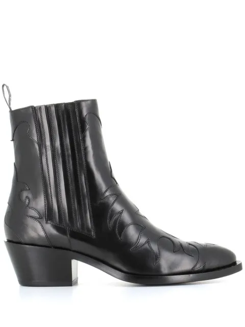 Sartore embossed-detail cowboy boots Black SR645SN00101