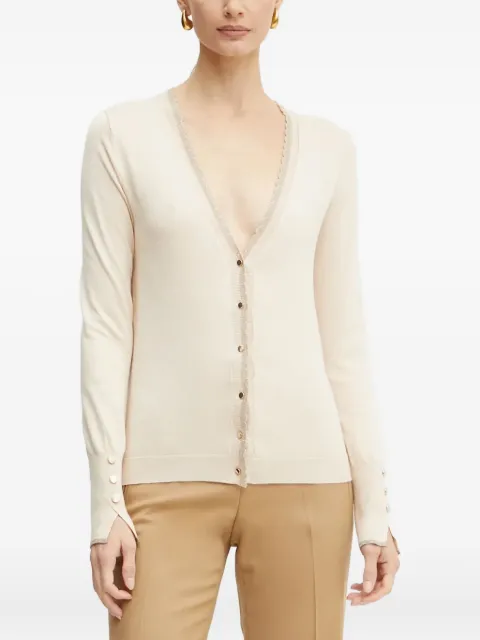 LIU JO scalloped-trim button-fastening cardigan Neutrals WF4082MS49I
