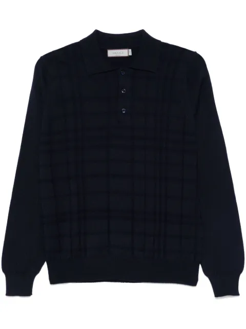 Canali knitted polo shirt Blue C0017MK02152