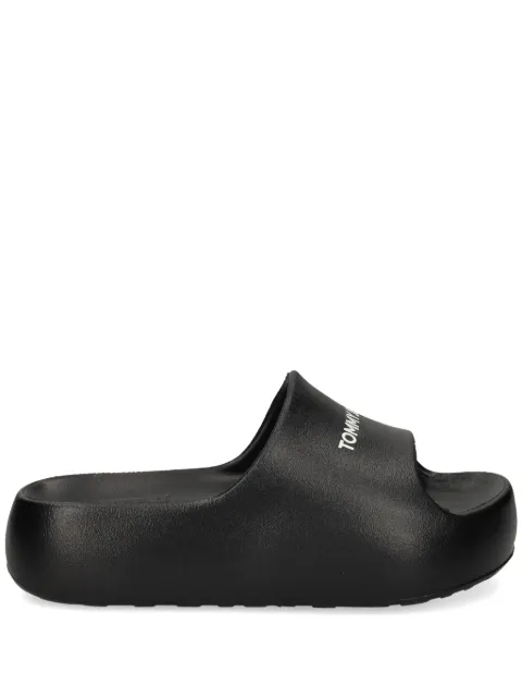 Tommy Jeans logo-print slides Black EN0EN02586