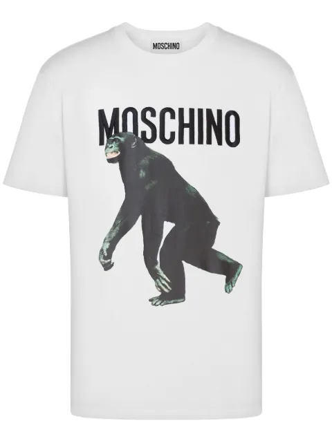 Moschino logo-print T-shirt White A07130241