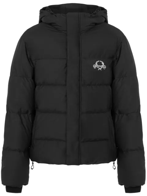 Moschino logo-embroidered padded jacket Black J06230220