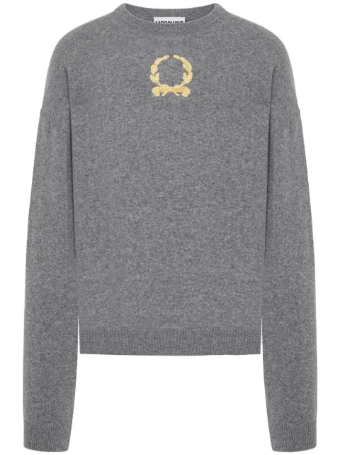Moschino Laurel Crown-embroidery sweater Grey J09250205