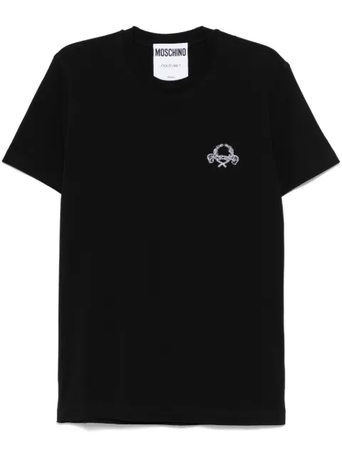 Moschino logo-embroidered T-shirt Black A07180241