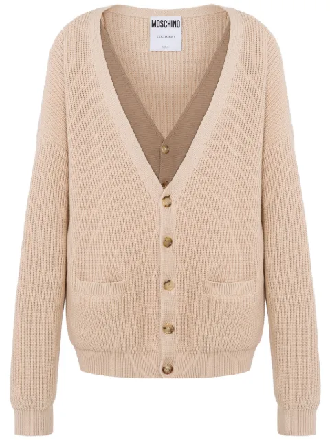 Moschino ribbed-knit cardigan Neutrals A09100207