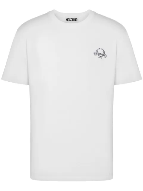 Moschino T-shirt Laurel Crown logo White A07180241