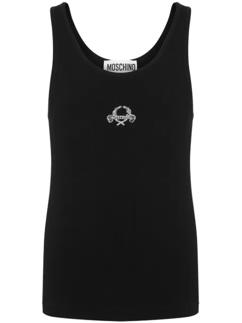 Moschino logo-embroidered tank top Black A89050245