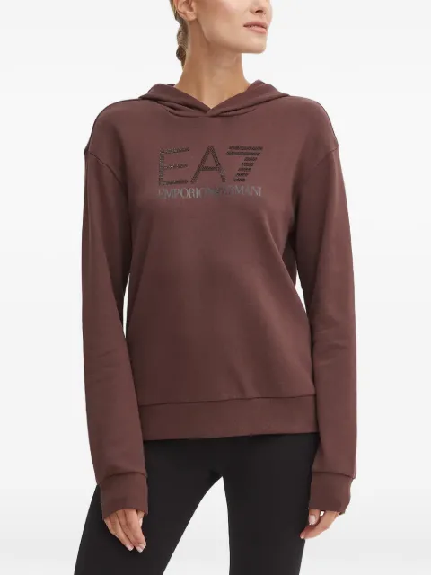 Ea7 Emporio Armani logo hoodie Brown 6DTM17TJDOZ