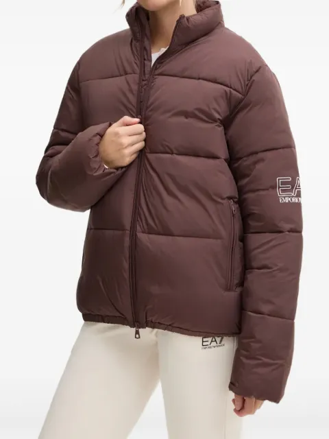 Ea7 Emporio Armani zip-up puffer jacket Brown 6DUB02PNHXZ