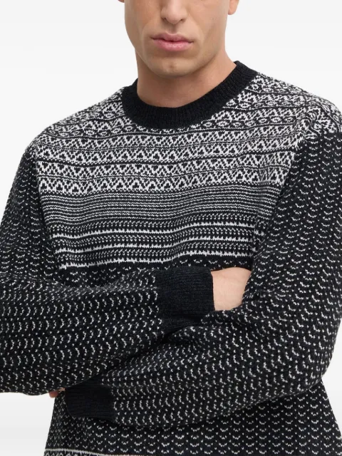 Armani Exchange patterned crew-neck sweater Black AF10351