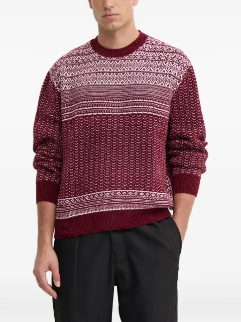 Armani Exchange patterned crew-neck sweater Red AF10351