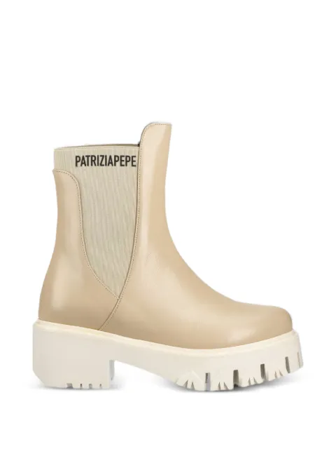 Patrizia Pepe logo-print ankle boots Neutrals CY9814L011B732