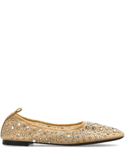Tory Burch crystal embellished ballerina shoes Neutrals 162066