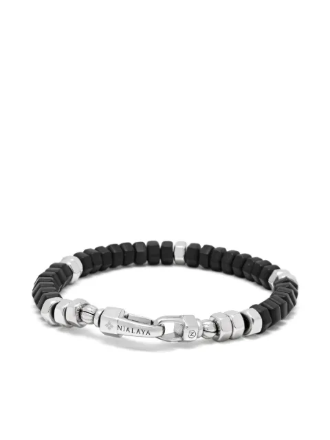 Nialaya Jewelry Hex Bead bracelet Black MCHCO672