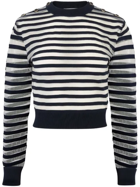 Nina Ricci transparent striped sweatshirt White 25PMPU002ML0573U4505