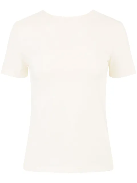 Nina Ricci plunging draped back T-shirt Neutrals 25PJTO029CO1094U1230