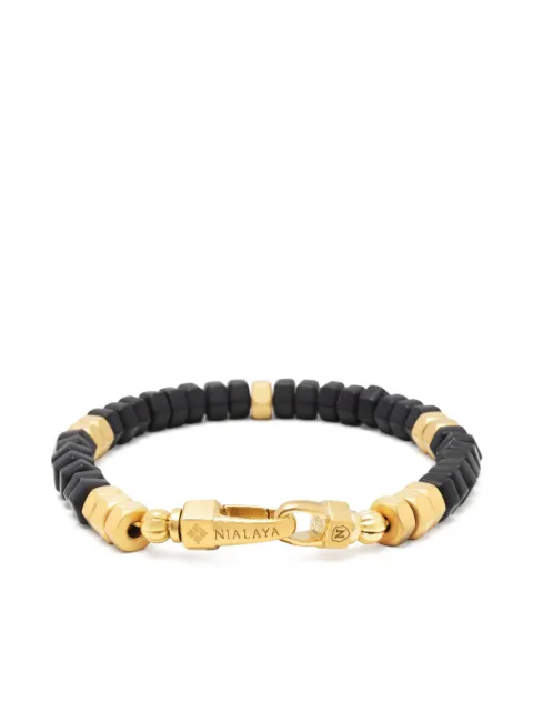 Nialaya Jewelry bead-detailing bracelet Black MCHCO673