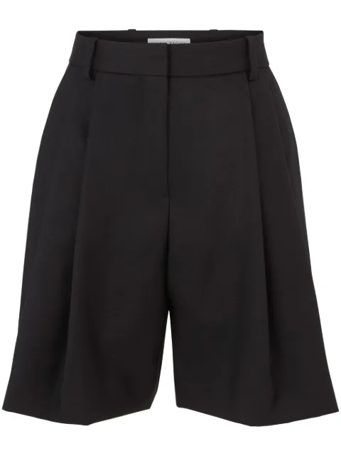 Nina Ricci pleat-detail wide-leg wool shorts Black 25PCPA010WV0322U9000