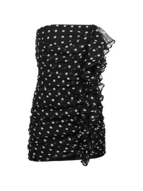 Nina Ricci strapless polka-dots mini dress Black 26PCRO047SE1409