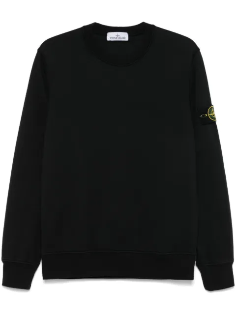 Stone Island 6100060 organic cotton fleece sweatshirt Black L1S156100060S0051
