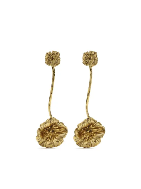 Goossens Fleur de Pavot pendant earrings Gold GOOP25EA06YG
