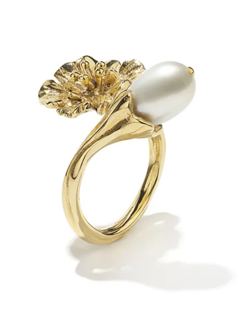 Goossens Fleur de Pavot pearl ring Gold GOOP25RI03YG