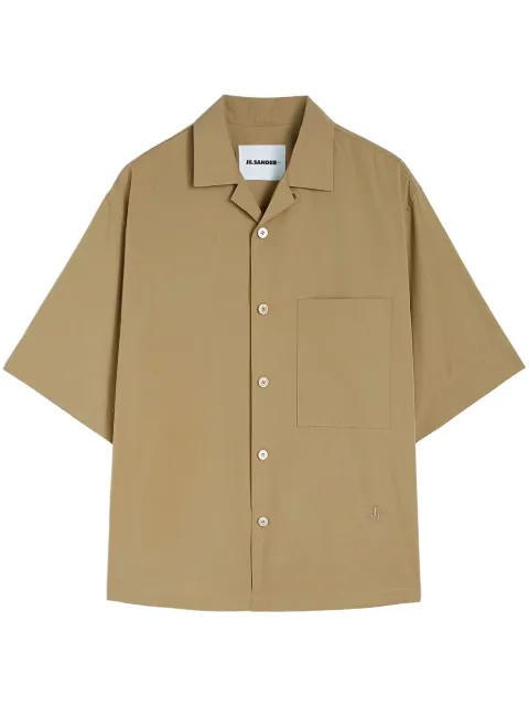 Jil Sander short-sleeve cotton shirt Brown J47DL0166J45292
